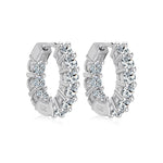 925 Sterling Silver Inside-Out Zircon Moissanite Hoop Earrings 110100085