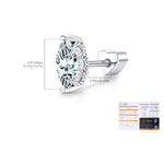 925 Sterling Silver Marquise Moissanite Beaded Cartilage Stud 110100086
