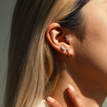 925 Sterling Silver Marquise Moissanite Beaded Cartilage Stud 110100086