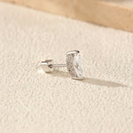 925 Sterling Silver Marquise Moissanite Beaded Cartilage Stud 110100086