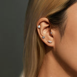 925 Sterling Silver 0.5ct Round Moissanite Cartilage Stud 110100087