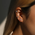 925 Sterling Silver 0.5ct Round Moissanite Cartilage Stud 110100087