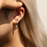 925 Sterling Silver 0.5ct Round Moissanite Cartilage Stud 110100087