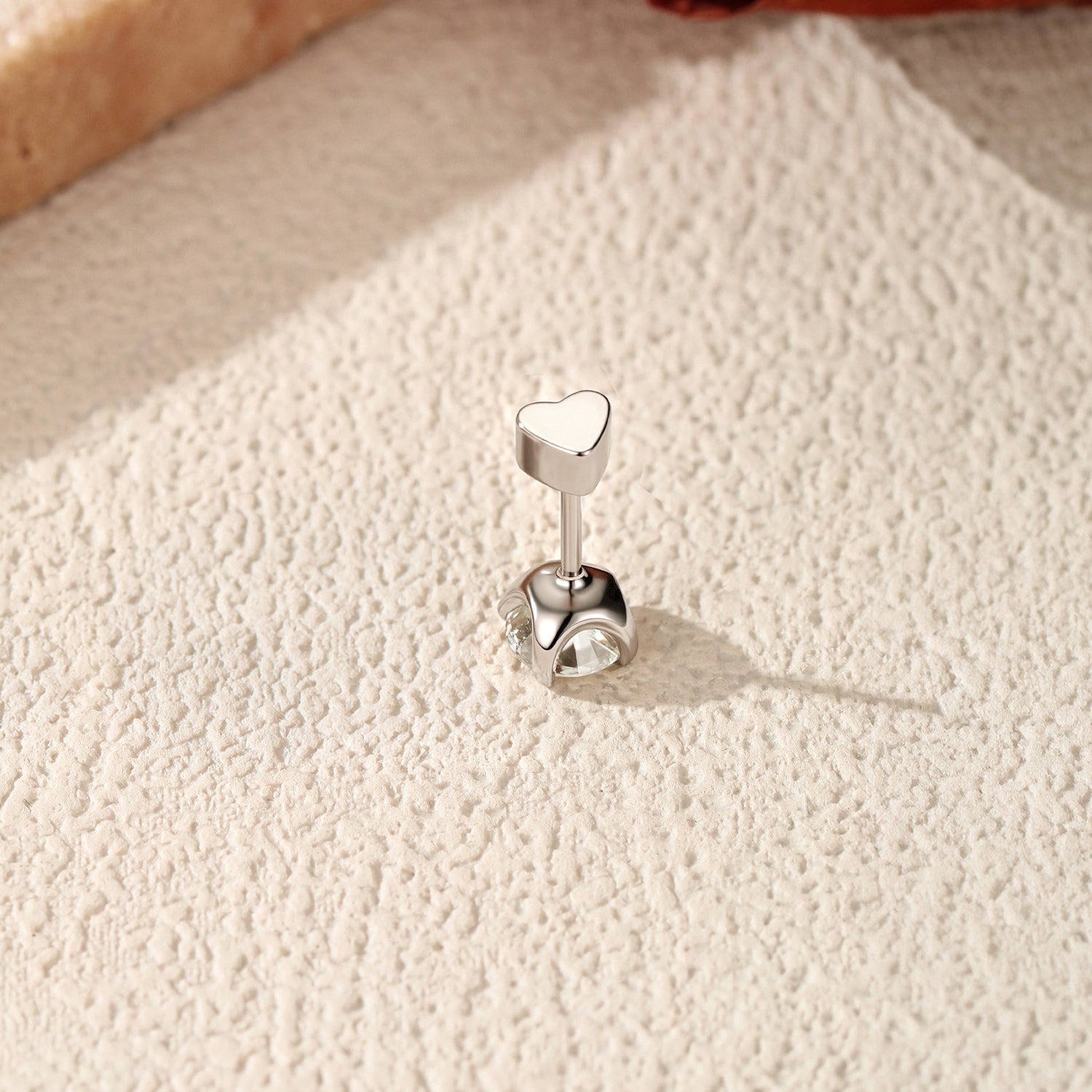 925 Sterling Silver 0.5ct Round Moissanite Cartilage Stud 110100087