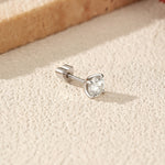 925 Sterling Silver 0.5ct Round Moissanite Cartilage Stud 110100087