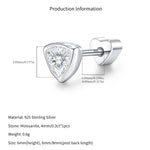 925 Sterling Silver Triangle Cut Moissanite Cartilage Stud 110100088