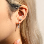 925 Sterling Silver Triangle Cut Moissanite Cartilage Stud 110100088