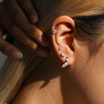 925 Sterling Silver Triangle Cut Moissanite Cartilage Stud 110100088