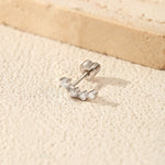 925 Sterling Silver Moissanite Curved Climber Cartilage Stud 110100089