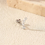 925 Sterling Silver Moissanite Curved Climber Cartilage Stud 110100089