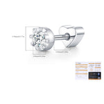 925 Sterling Silver Round Moissanite Cartilage Stud110100090