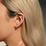925 Sterling Silver Round Moissanite Cartilage Stud110100090