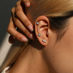 925 Sterling Silver Moissanite Four-Leaf Clover Cartilage Stud 110100092