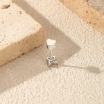 925 Sterling Silver Moissanite Four-Leaf Clover Cartilage Stud 110100092