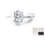 925 Sterling Silver Round Moissanite Crown Cartilage Stud 110100093