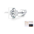 925 Sterling Silver Oval Moissanite Half Bezel Cartilage Stud110100094
