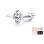 925 Sterling Silver Oval Moissanite Half Bezel Cartilage Stud110100094