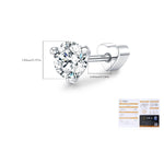 925 Sterling Silver Round Moissanite Cartilage Stud 110100095