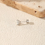 925 Sterling Silver Round Moissanite Cartilage Stud 110100095