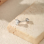 925 Sterling Silver Round Moissanite Cartilage Stud 110100095