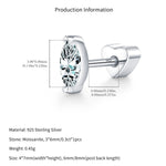 925 Sterling Silver Marquise Cut Moissanite Cartilage Stud 110100096