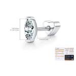 925 Sterling Silver Marquise Cut Moissanite Cartilage Stud 110100096