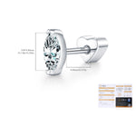 925 Sterling Silver Marquise Cut Moissanite Cartilage Stud 110100096