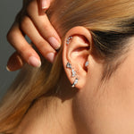 925 Sterling Silver Marquise Cut Moissanite Cartilage Stud 110100096