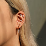 925 Sterling Silver Pear Cut Moissanite Cartilage Stud 110100097
