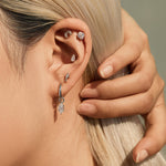 925 Sterling Silver Pear Cut Moissanite Cartilage Stud 110100097