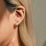925 Sterling Silver Pear Cut Moissanite Cartilage Stud 110100097