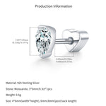 925 Sterling Silver Pear Cut Moissanite Cartilage Stud 110100097