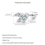 925 Sterling Silver Marquise Moissanite Cluster Cartilage Stud 110100098