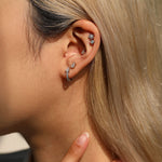 925 Sterling Silver Moissanite Flower Cartilage Stud 110100099