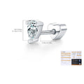 925 Sterling Silver Pear Cut Moissanite Cartilage Stud 110100100