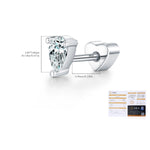 925 Sterling Silver Pear Cut Moissanite Cartilage Stud 110100100