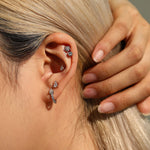 925 Sterling Silver Pear Cut Moissanite Cartilage Stud 110100100