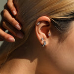 925 Sterling Silver Pear Cut Moissanite Cartilage Stud 110100100