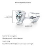 925 Sterling Silver Pear Cut Moissanite Cartilage Stud 110100100