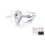 925 Sterling Silver Kite Cut Moissanite Cartilage Stud 110100101