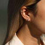 925 Sterling Silver Kite Cut Moissanite Cartilage Stud 110100101
