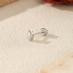 925 Sterling Silver Kite Cut Moissanite Cartilage Stud 110100101