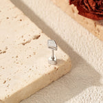 925 Sterling Silver Kite Cut Moissanite Cartilage Stud 110100101