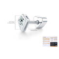 925 Sterling Silver Kite Cut Moissanite Cartilage Stud 110100101