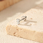 925 Sterling Silver Two-Stone Moissanite Cartilage Stud 110100102