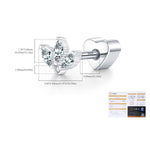 925 Sterling Silver Moissanite Crown Cartilage Stud 110100103