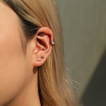 925 Sterling Silver Moissanite Crown Cartilage Stud 110100103