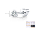 925 Sterling Silver Moissanite Minimalist Cartilage Stud 110100104