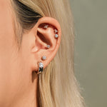 925 Sterling Silver Moissanite Minimalist Cartilage Stud 110100104