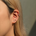 925 Sterling Silver Moissanite Minimalist Cartilage Stud 110100104